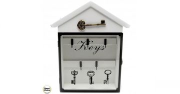 Декоративна дървена кутия за ключове "Keys" – стъклена вратичка – 23 см. Модел 88-904 – Smart Choice