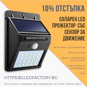 Лесни за монтаж автономни LED прожектори със сензор за движение – 10% отстъпка до 28.04.2019 | Дианид – LED осветление